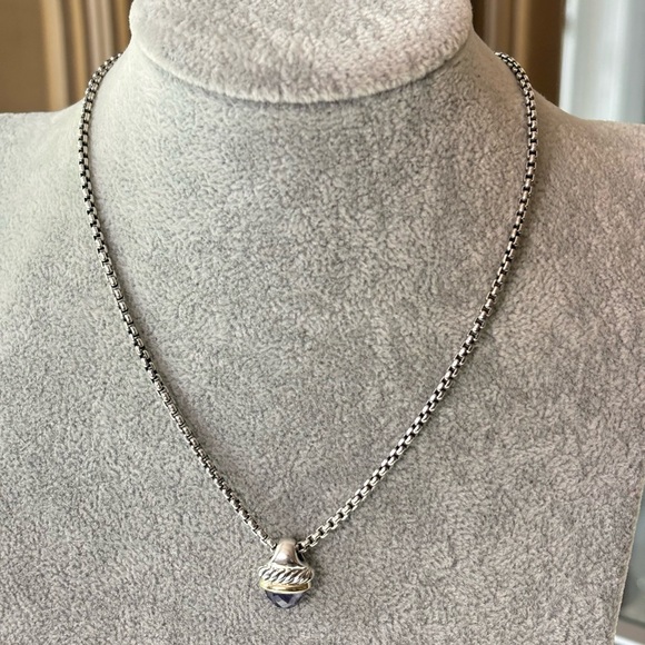 David Yurman Jewelry - David Yurman 925 & 14k Gold Acorn Pendant Necklace with Amethyst 16"